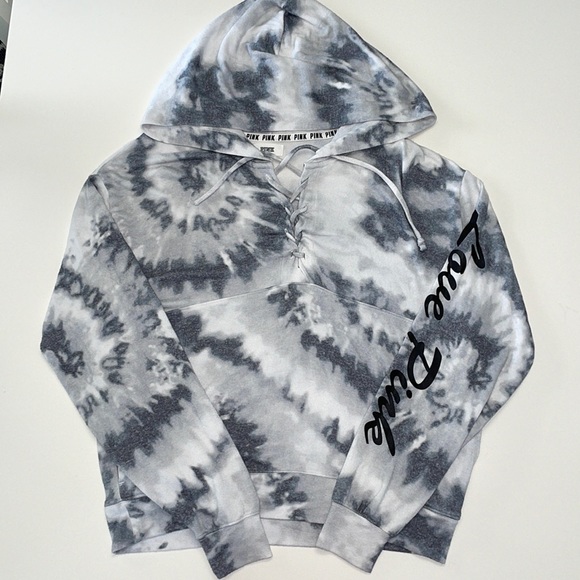 VS PINK Criss Cross Tie Dye Pullover Hoodie - Picture 1 of 6